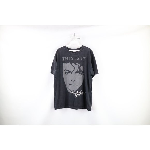 Vintage Mens Large Faded This Is It Michael Jackson Documentary Promo T-Shirt - Picture 1 of 11